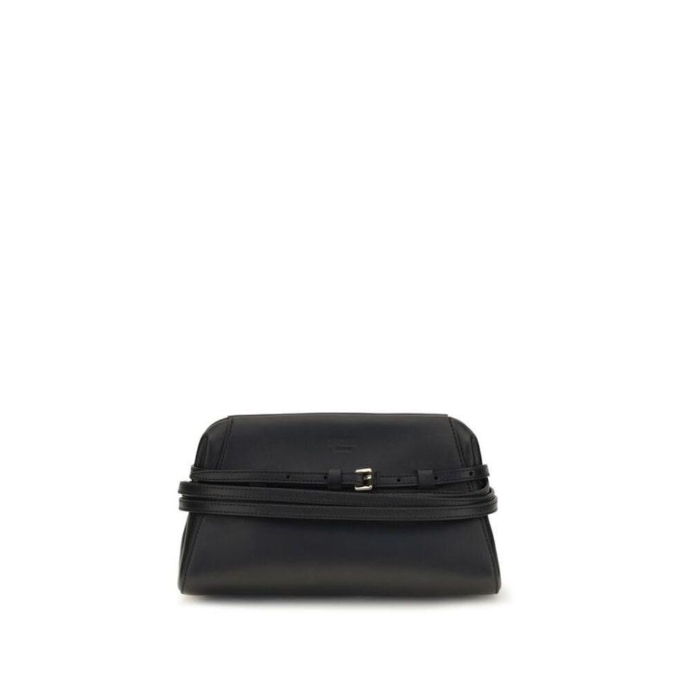 Moschino Black Goatskin Clutch Women's Bag